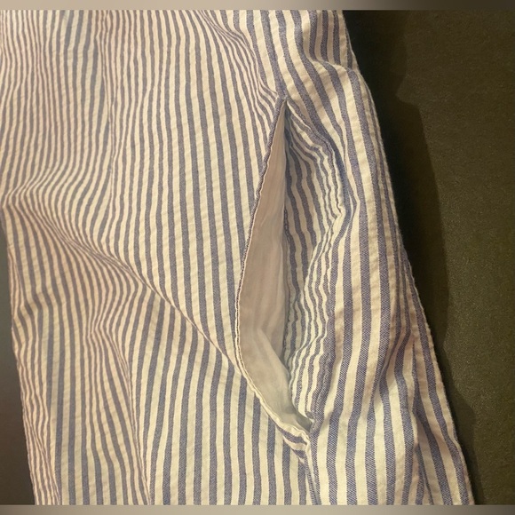 Zara Basic Off Shoulder Blue and White Stripe Dress with Pockets Size XS - Picture 7 of 8